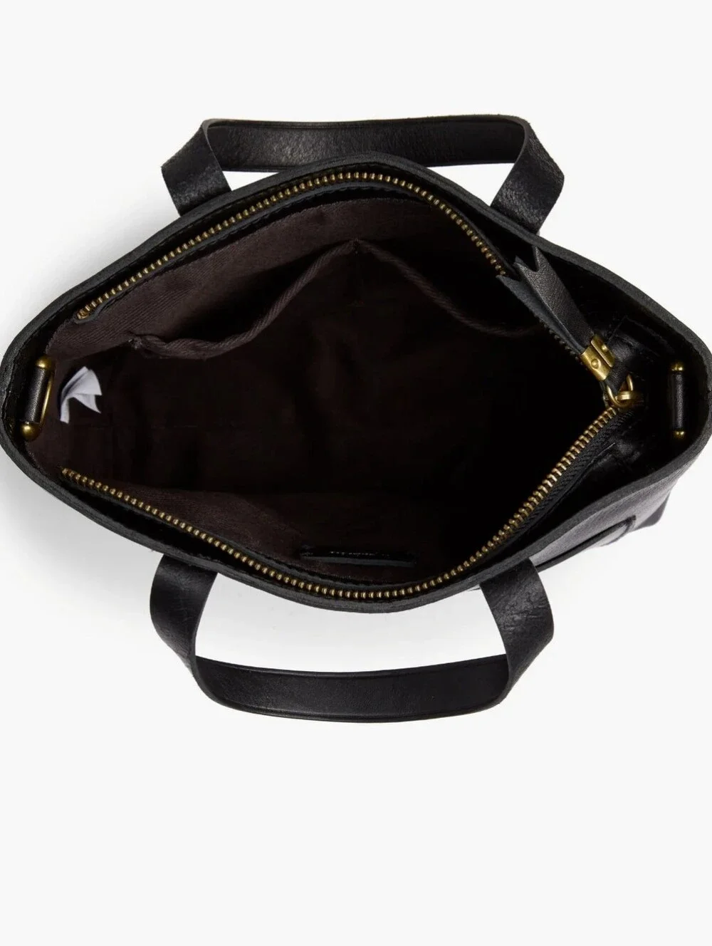 Madewell Zip Top Transport Crossbody Black Leather Tote Small - Picture 7 of 13
